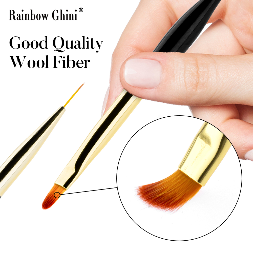 Detailing Brush Set - レインボーギニ 3本セット デュアルヘッドネイルアートブラシ DIYライナー＆カービングペン 細部塗装ツール マニキュアサロン初心者向け