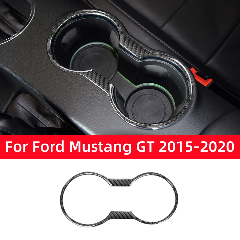 Interior Detailing Kit - フォードマスタング GT 2015-2021 カーアクセサリーカーボンファイバーインテリア車の水カップホルダー装飾フレームトリムカバーステッカー