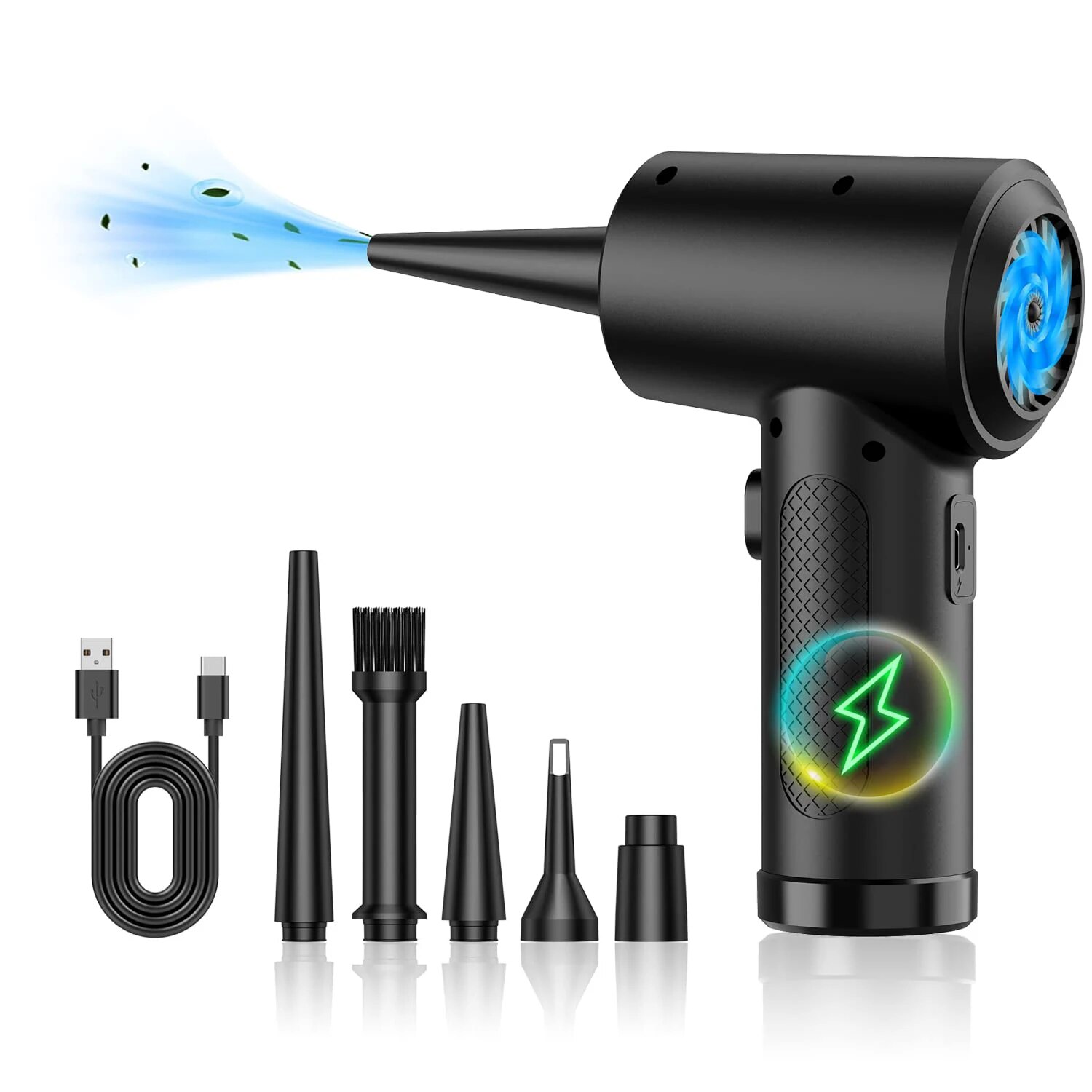 Dryer Car Blower - 圧縮空気ダスター電気充電式コードレス送風機コンピュータキーボードカメラ車のホームのクリーニング用圧縮空気