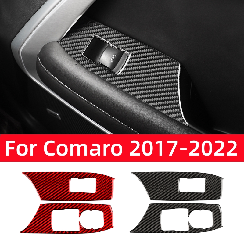 Interior Detailing Kit - シボレーカマロ 2017-2022 アクセサリーカーボンファイバーインテリア車の窓昇降コントロールパネル装飾フレームカバーステッカー