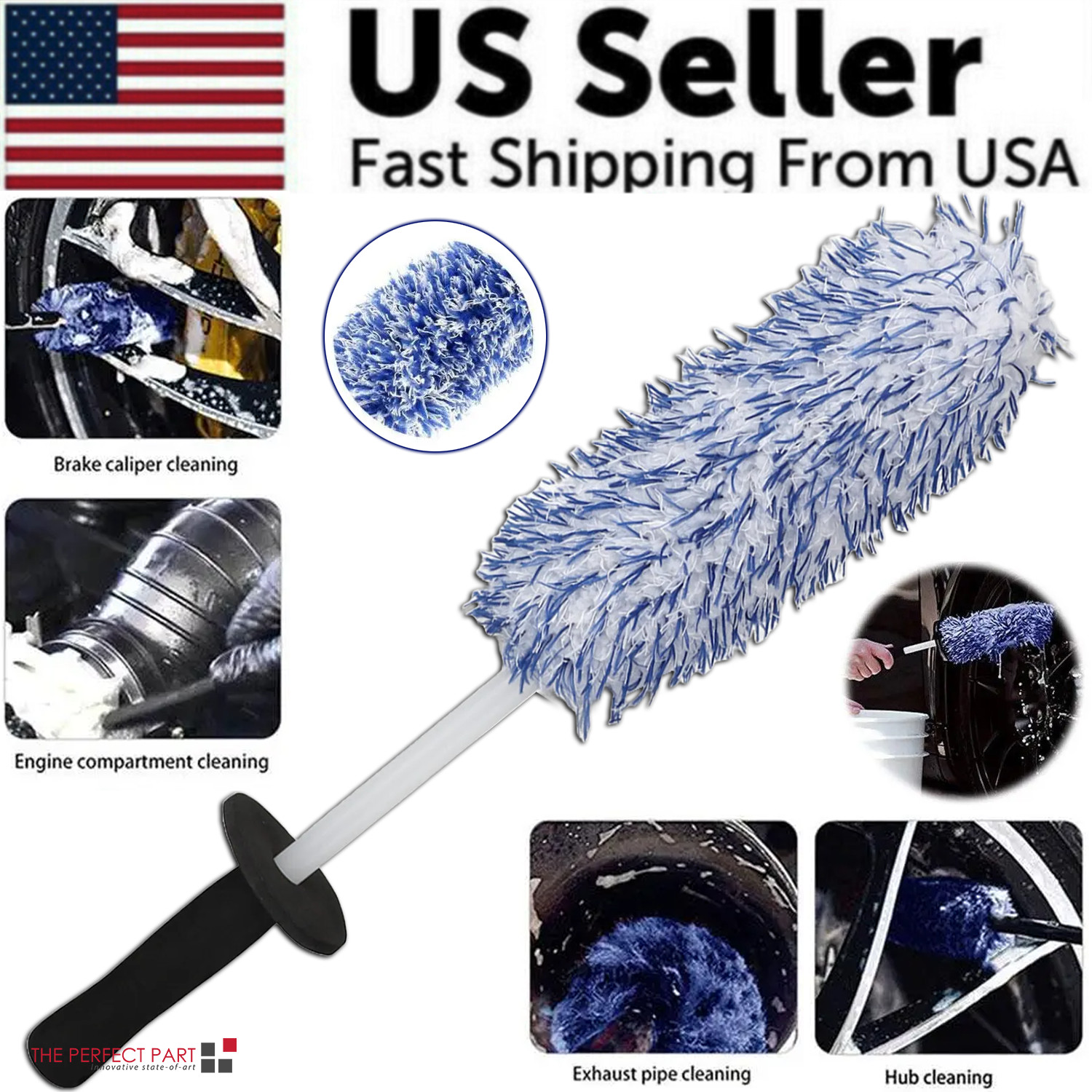 Wheel Cleaner Alloy - 車の合金ホイール洗浄ブラシツール タイヤ洗浄用 ソフトブラシクリーナー 米国製