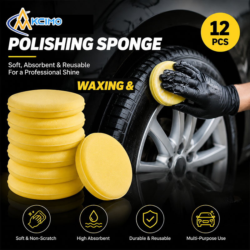 Wax Applicator Pad - 12 個の車のワックスがけスポンジラウンドソフトフォームワックスアプリケーターパッド自動車研磨クリーニングケア用