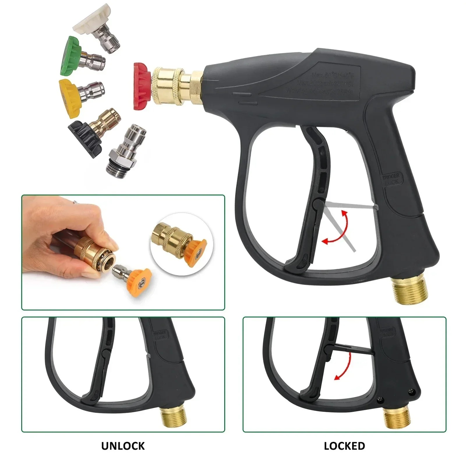 1/4インチクイックコネクトフォームキャノン＆高圧洗浄機ガン - Pressure Washer Foam Gun のレビューと価格