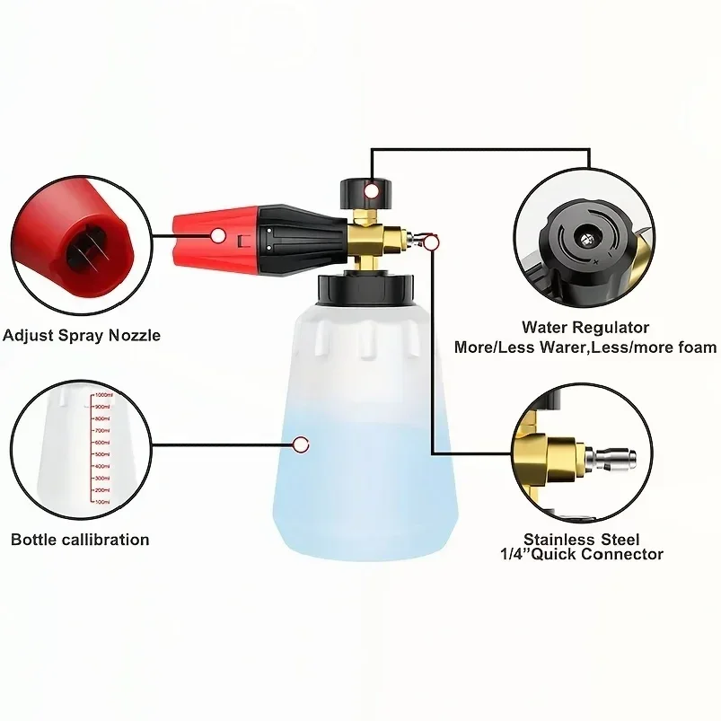 高圧PAフォームキャノン 調整可能なフォームスプレーヤー ス - Pressure Washer Foam Gun のレビューと価格