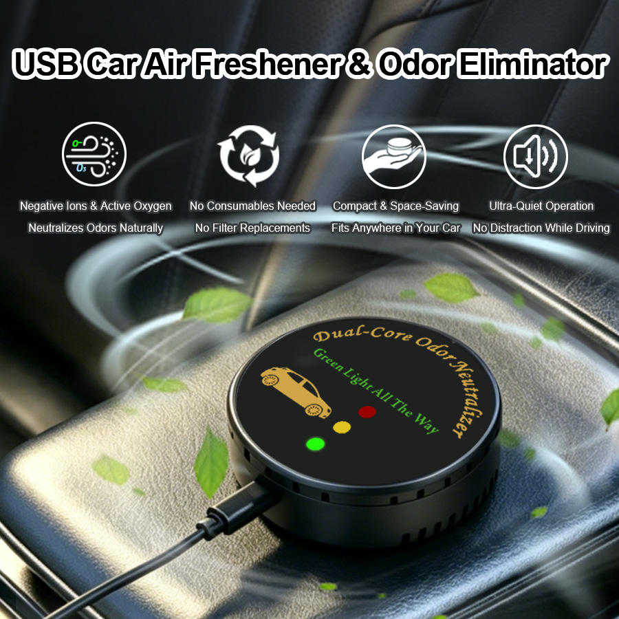 車用空気清浄機、フィルターレスUSBプラグアンドプレイ自動起 - Odor Eliminator Car のレビューと価格