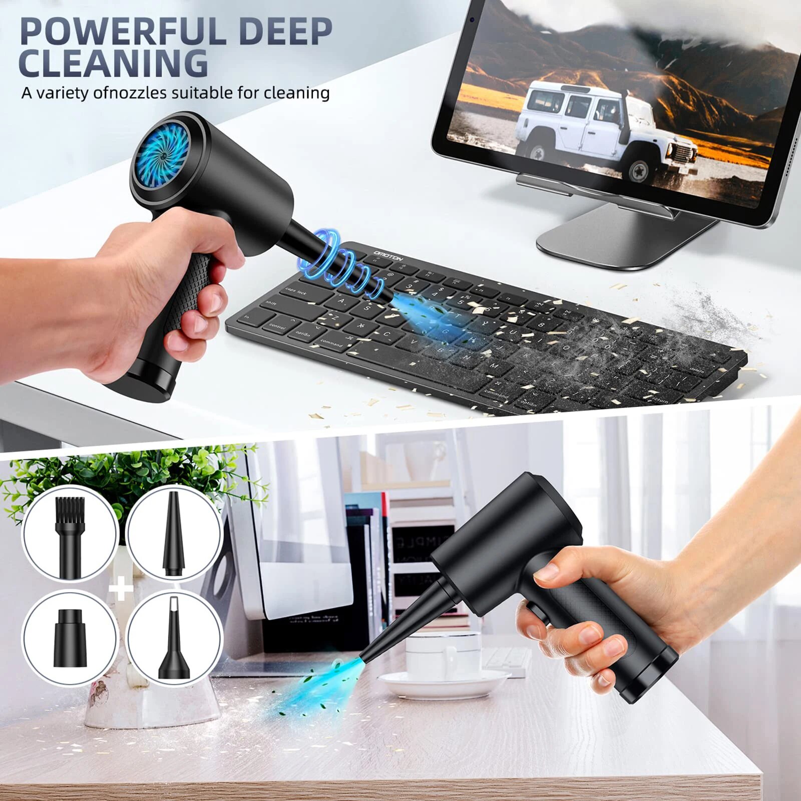圧縮空気ダスター電気充電式コードレス送風機コンピュータキーボ - Dryer Car Blower のレビューと価格