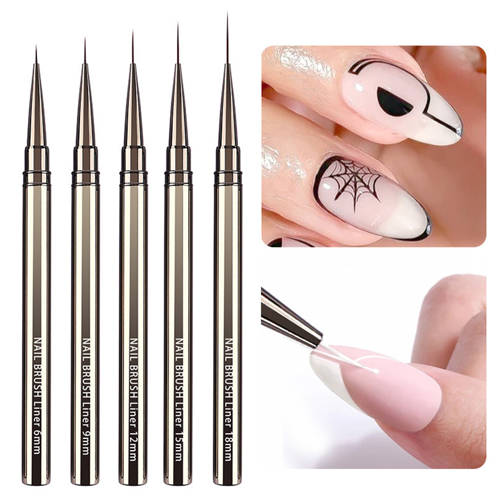5ピースプロフェッショナルネイルアートブラシセット、精密な輪 - Detailing Brush Set のレビューと価格