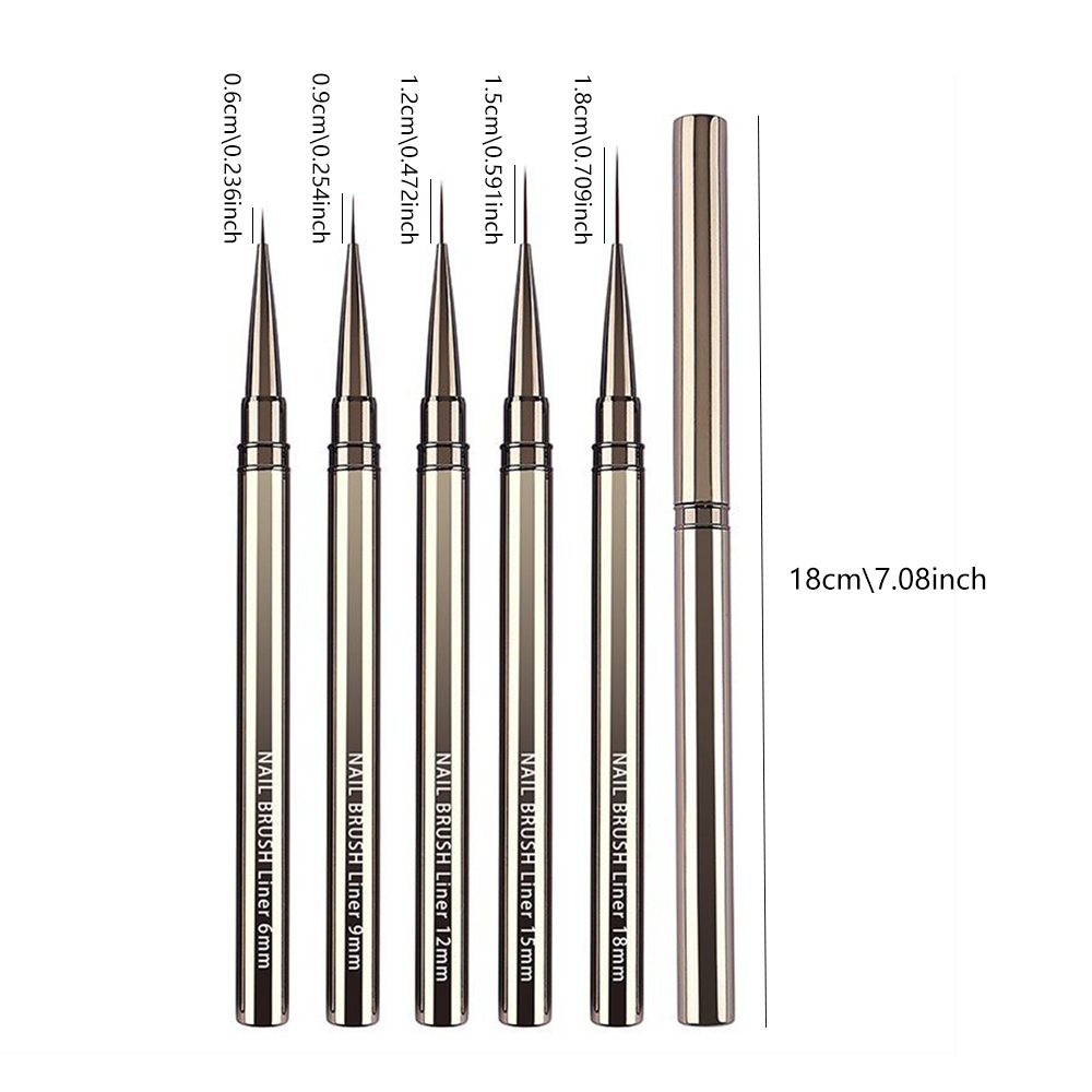 5ピースプロフェッショナルネイルアートブラシセット、精密な輪 - Detailing Brush Set のレビューと価格