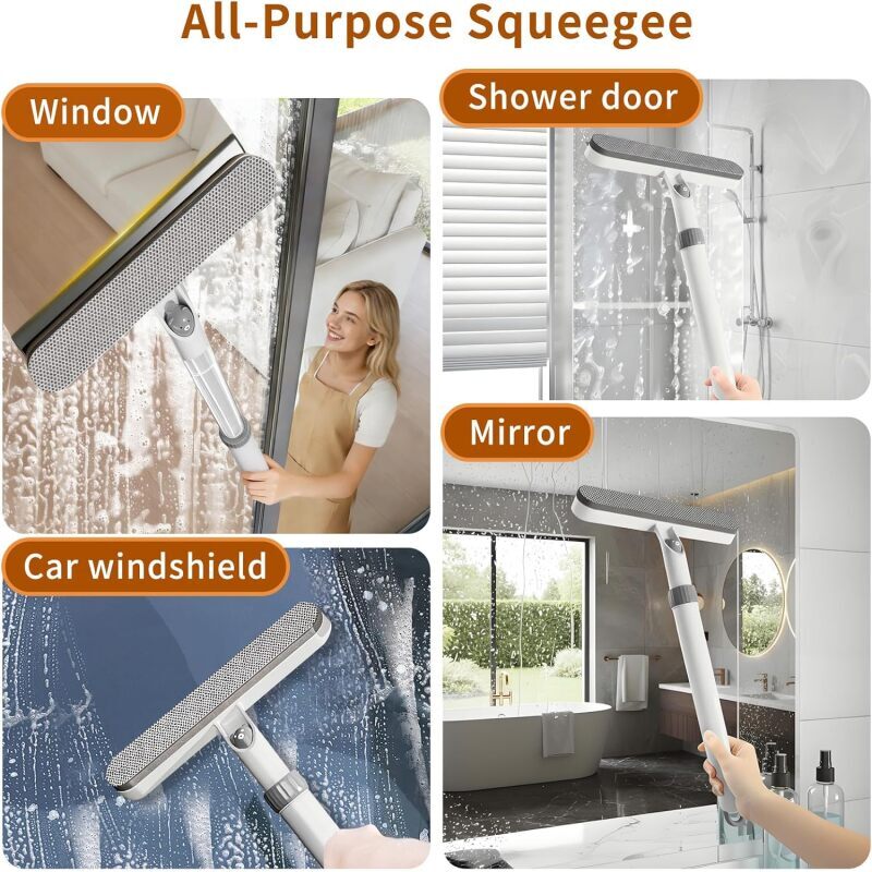 4-in-1 窓ガラスクリーナー 拡張可能な内蔵スプレー ワ - Glass Cleaner Streak のレビューと価格