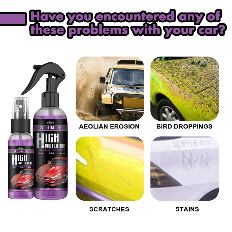 3 IN 1 車のセラミックコーティングスプレーナノクリスタ - Car Wax Ceramic Coating のレビューと価格