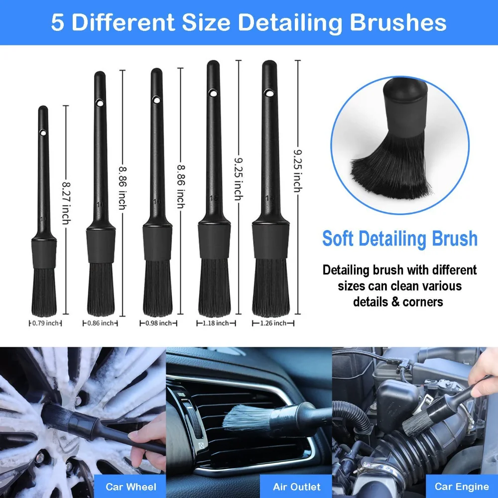 車のクリーニングブラシのセット,金属,外装,防塵ツール,空気 - Dirt Brush Interior のレビューと価格